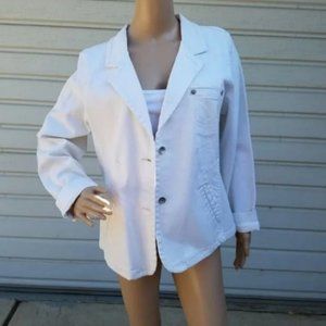 NWOT L.A. Blues White Denim Jean Long Sleeve 18W Jacket